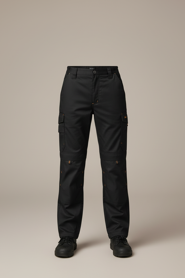 Pantalon Cargo Noir, Résistant, Décontracté, Multi-poches - Toile - vue 3