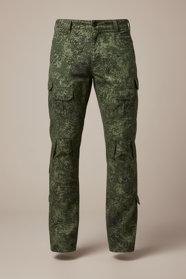 Pantalon Cargo Militaire Camouflage Homme Multipoches Décontracté - Vert Toile - vue 3