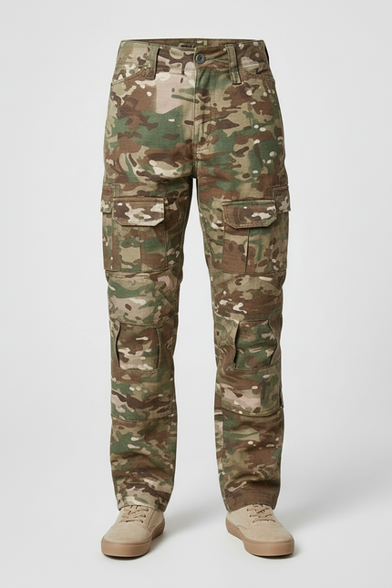Pantalon Cargo Camouflage Militaire Enfant Tactique Multi-Poches - Multicolore Toile - vue 3