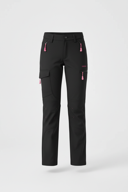 Pantalon Cargo Noir Technique Multipoches Fille Randonnée - Polyester - vue 3