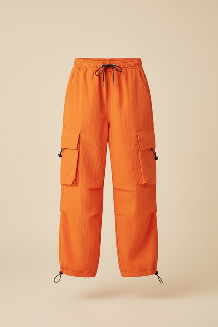 Pantalon Cargo Orange Ample Poches Enfant - Polyester - vue 3