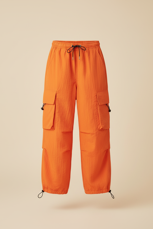Pantalon Cargo Orange Ample Poches Enfant - Polyester - vue 3