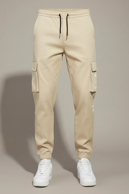 Pantalon Cargo Beige Décontracté Cordon Homme - Polyester - vue 3