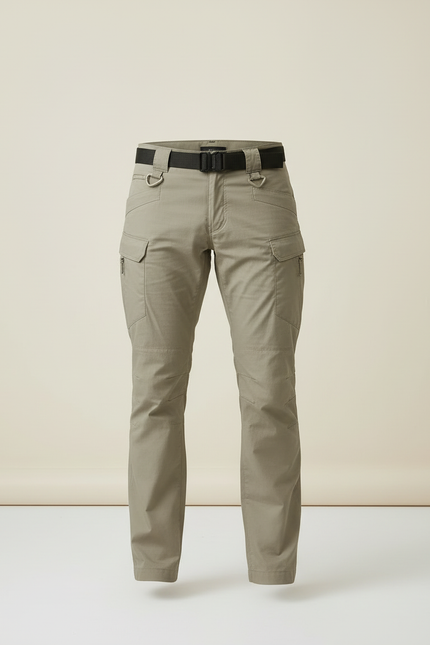 Pantalon Cargo Kaki Tactique Multipoches Homme Coton - vue 3