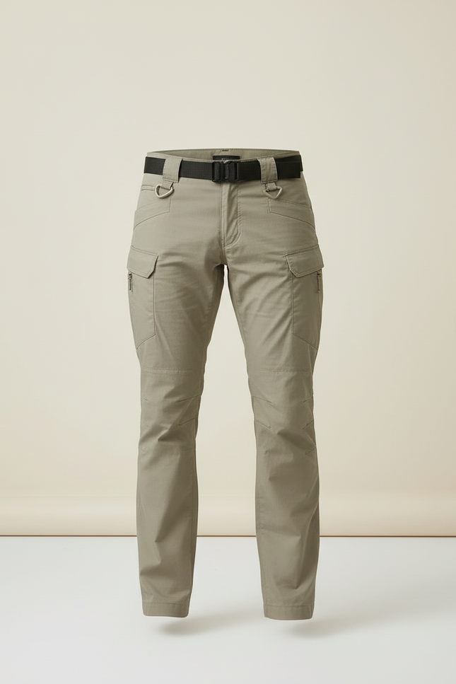 Pantalon Cargo Kaki Tactique Multipoches Homme Coton - vue 3