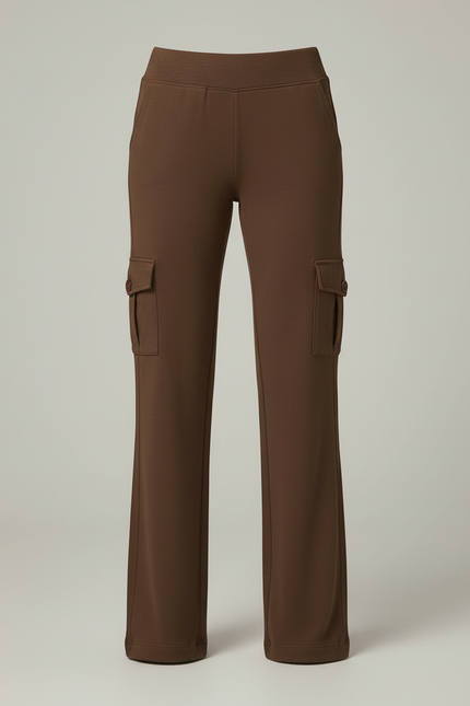 Pantalon Cargo Marron Ample Fluide Confortable Femme - Molleton - vue 3
