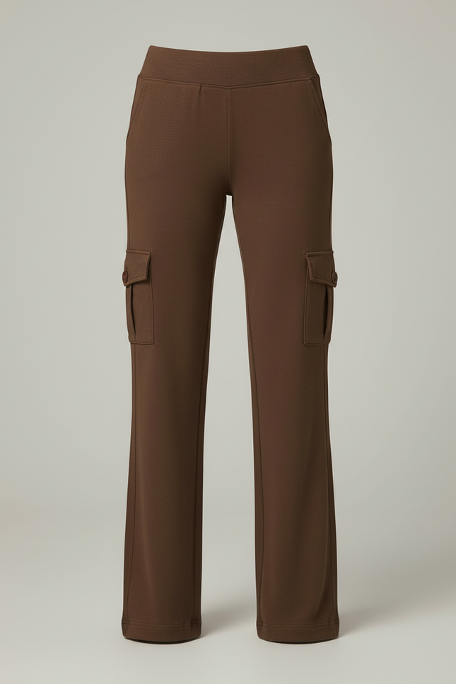 Pantalon Cargo Marron Ample Fluide Confortable Femme - Molleton - vue 3
