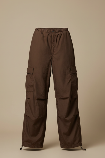 Pantalon Cargo Marron Ample Fluide Femme - Polyester - vue 3