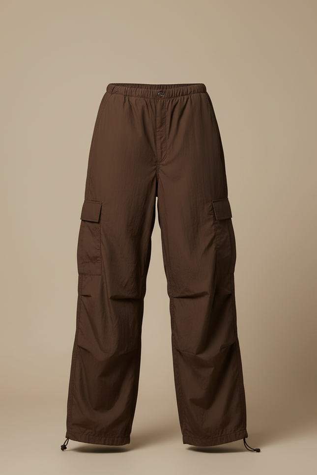 Pantalon Cargo Marron Ample Fluide Femme - Polyester - vue 3