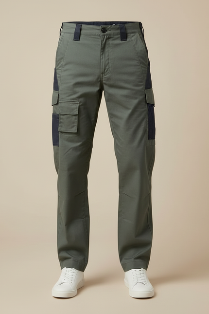 Pantalon Cargo Travail Homme - Kaki Toile - vue 3