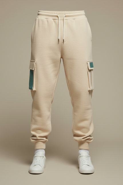 Pantalon Cargo Beige Molletonné Ample Multi-Poches Homme - vue 3