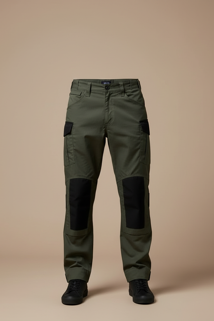 Pantalon Cargo Vert Militaire Tactique Renforcé Homme - Kaki Toile - vue 3