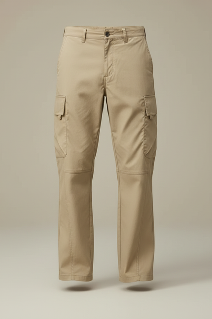 Pantalon Cargo Beige Décontracté Multipoches Ample Coton - vue 3