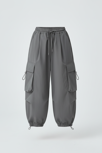 Pantalon Cargo Gris Ample Multipoches Enfant - Polyester - vue 3