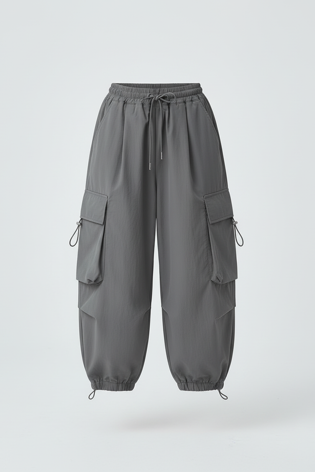 Pantalon Cargo Gris Ample Multipoches Enfant - Polyester - vue 3