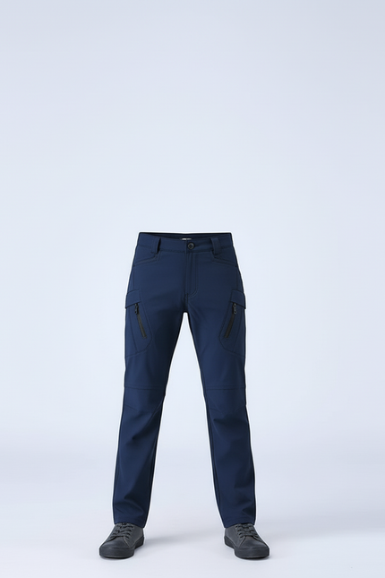 Pantalon Cargo Bleu Marine Multipoches Élastique Enfant - Polyester - vue 3