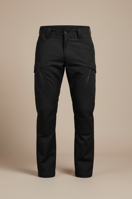 Pantalon Cargo Noir Tactique Multipoches Résistant Homme - Polyester - vue 3