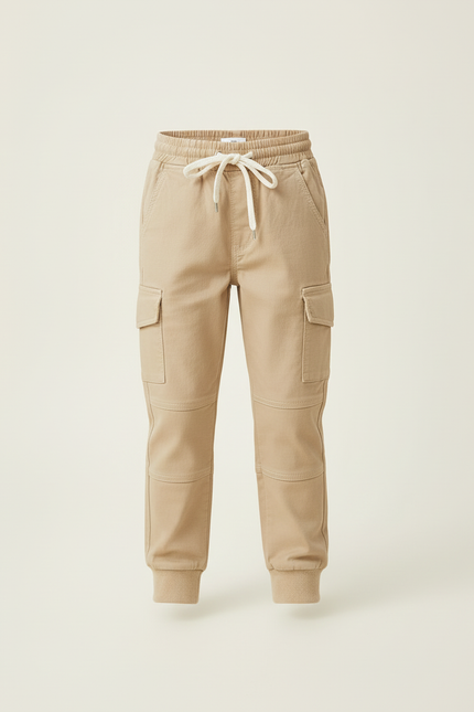 Pantalon Cargo Beige Coton Jogger Décontracté Garçon - Toile - vue 3
