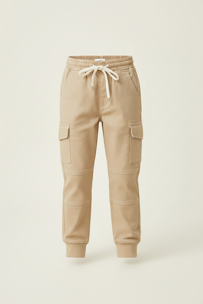 Pantalon Cargo Beige Coton Jogger Décontracté Garçon - Toile - vue 3