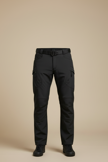 Pantalon Cargo Noir Technique Multipoches Homme - Polyester - vue 3