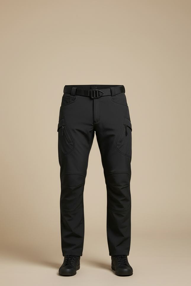 Pantalon Cargo Noir Technique Multipoches Homme - Polyester - vue 3