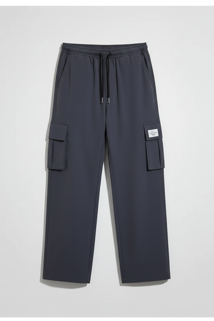 Pantalon Cargo Bleu Marine Ample Décontracté Multipoches Enfant - Polyester - vue 3