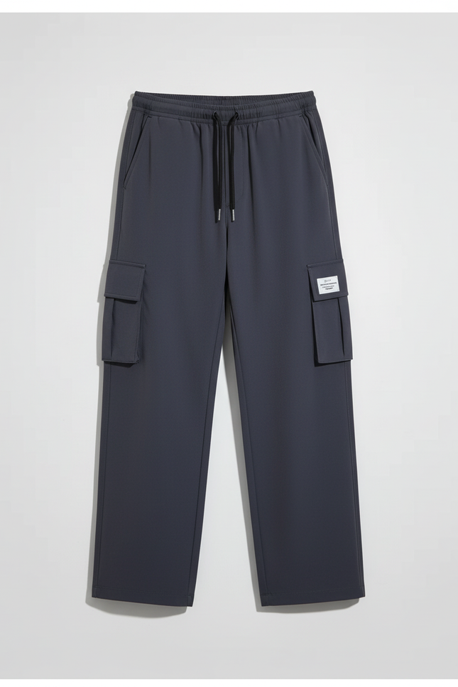 Pantalon Cargo Bleu Marine Ample Décontracté Multipoches Enfant - Polyester - vue 3