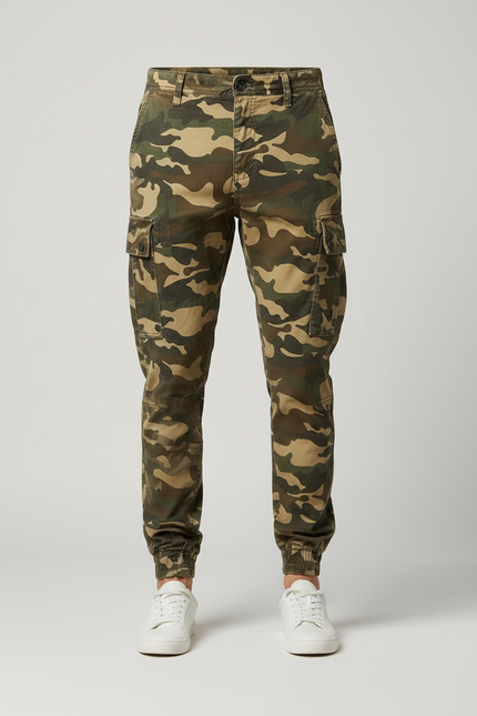 Pantalon Cargo Camouflage Homme Coton Jogger - Multicolore - vue 3