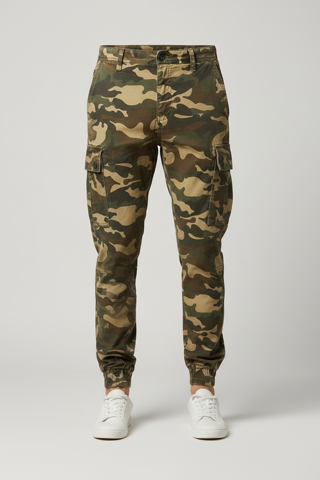 Pantalon Cargo Camouflage Homme Coton Jogger - Multicolore - vue 3