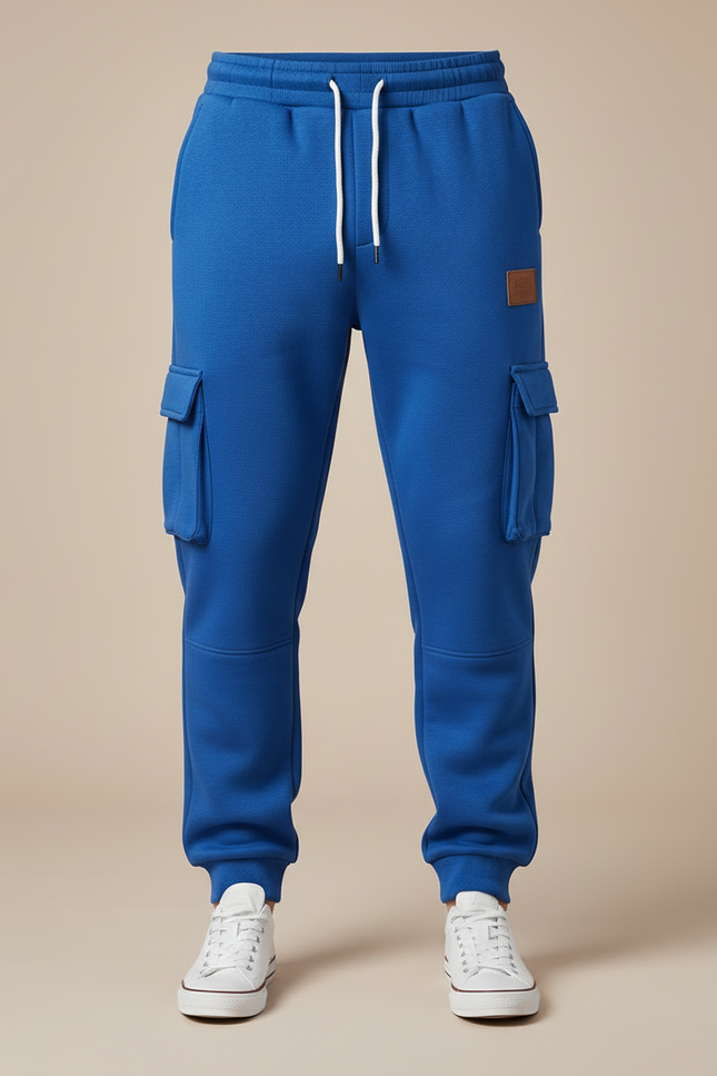 Pantalon Cargo Bleu Ample Multi-Poches Décontracté Homme - Molleton - vue 3