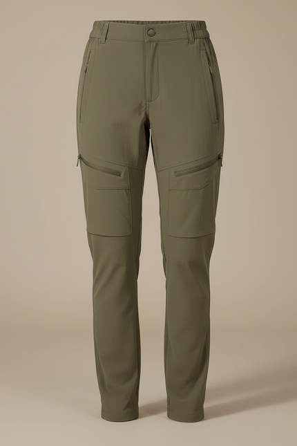 Pantalon Cargo Kaki Stretch Multipoches Femme Sport - Polyester - vue 3