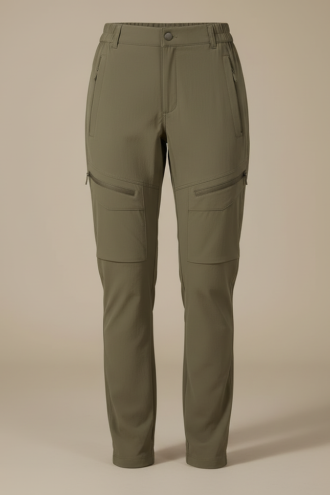Pantalon Cargo Kaki Stretch Multipoches Femme Sport - Polyester - vue 3