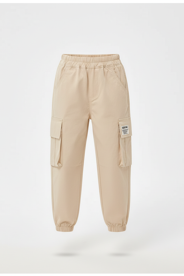 Pantalon Cargo Beige Ample Poches Garçon Décontracté - Gabardine - vue 3