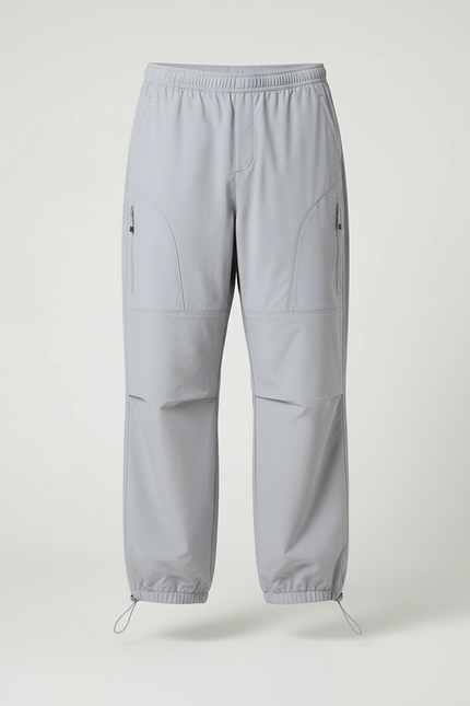 Pantalon Cargo Gris Clair Ample Sport Décontracté - Polyester - vue 3