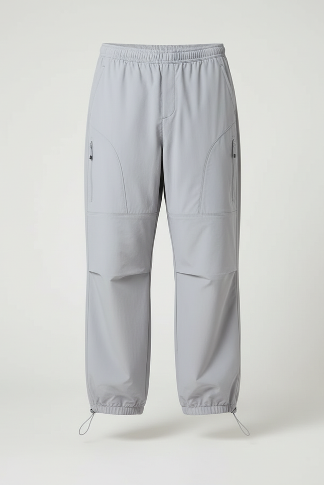 Pantalon Cargo Gris Clair Ample Sport Décontracté - Polyester - vue 3