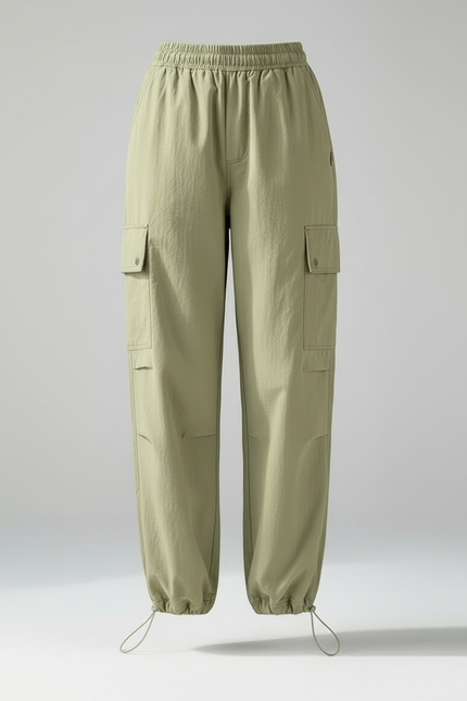 Pantalon Cargo Vert Large Ample Casual Femme - Polyester - vue 3