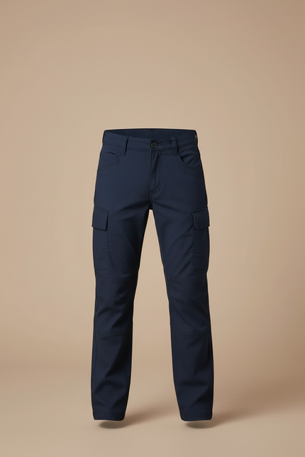 Pantalon Cargo Bleu Marine Enfant Coton Multi-Poches - vue 3