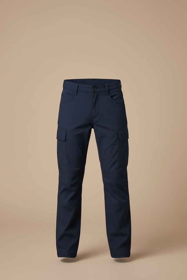 Pantalon Cargo Bleu Marine Enfant Coton Multi-Poches - vue 3