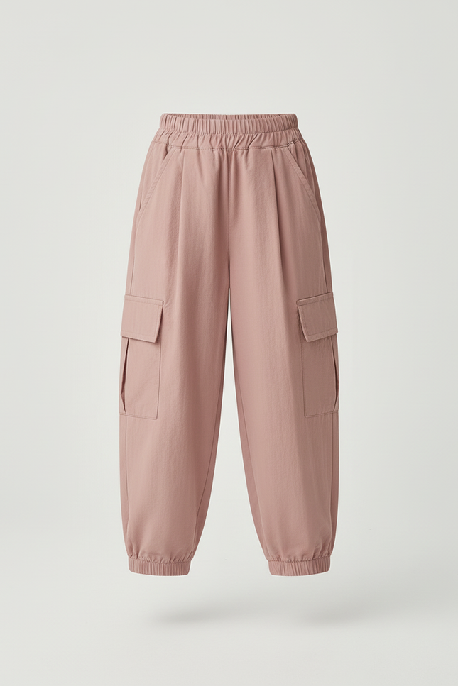 Pantalon Cargo Rose Ample Coton Léger Fille - vue 3