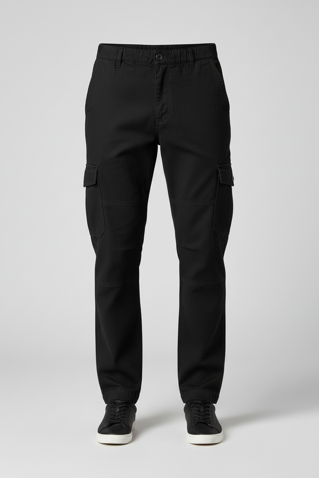 Pantalon Cargo Noir Coton Multipoches Confortable Moderne Homme - vue 3