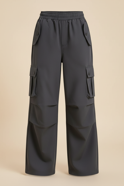 Pantalon Cargo Gris Ample Enfant Multipoches - Polyester - vue 3