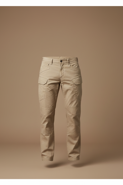 Pantalon Cargo Beige Homme Multipoches Décontracté - Toile - vue 3