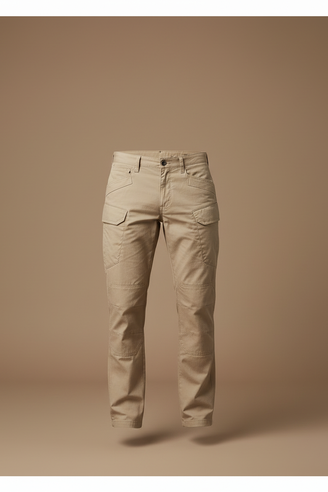 Pantalon Cargo Beige Homme Multipoches Décontracté - Toile - vue 3