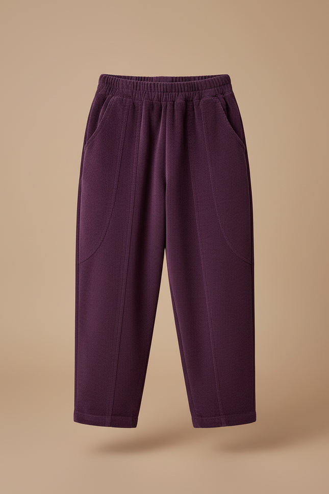 Pantalon Cargo Violet Côtelé Ample Confortable Enfant - Cordé - vue 3