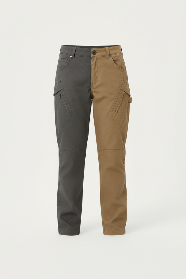 Pantalon Cargo Bicolore Ample Fille Multipoches - Multicolore Coton - vue 3