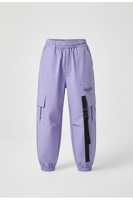 Pantalon Cargo Ample Violet Streetwear Enfant Boucles - Coton - vue 3