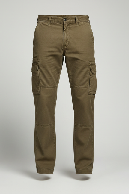 Pantalon Militaire Cargo Homme - Kaki Toile - vue 3