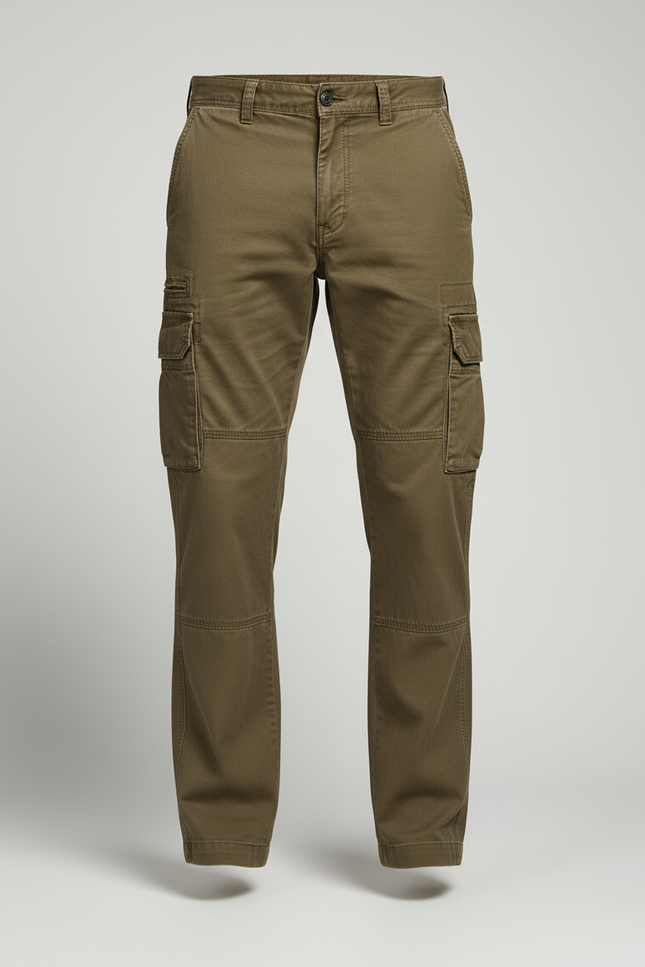 Pantalon Militaire Cargo Homme - Kaki Toile - vue 3