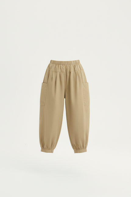 Pantalon Cargo Beige Décontracté Ample Enfant Coton - vue 3