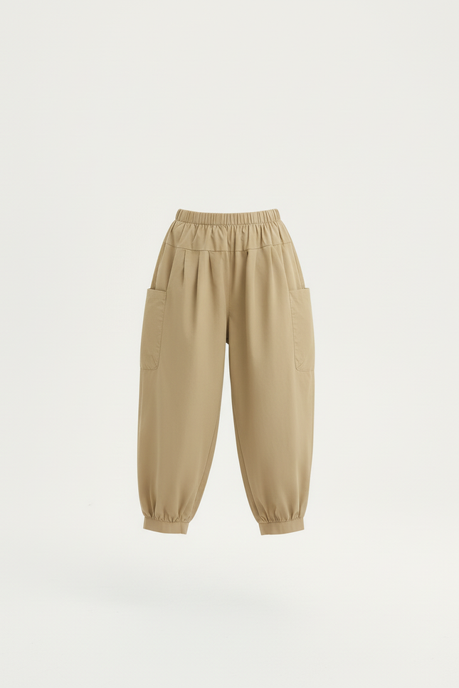 Pantalon Cargo Beige Décontracté Ample Enfant Coton - vue 3